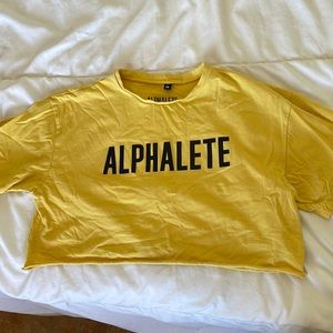 Alphalete, yellow cropped shirt, XS